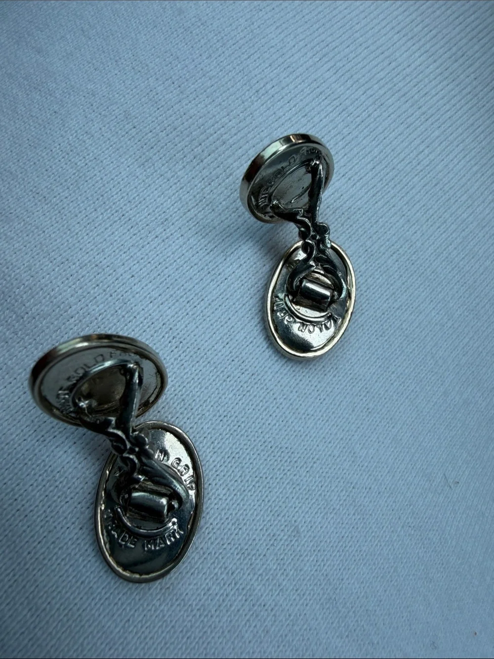 Very Vtg 14k White Gold Filled Talon Grip Cufflinks 1910-1920s